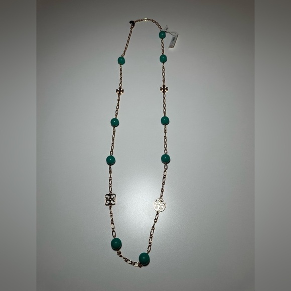 Tory Burch Jewelry - Tory burch gold and turquoise necklace. Brand new with tag and dust bag …